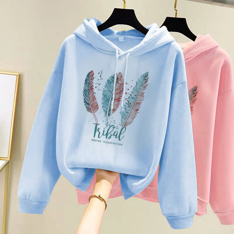 Hooded Feather Sweatshirt