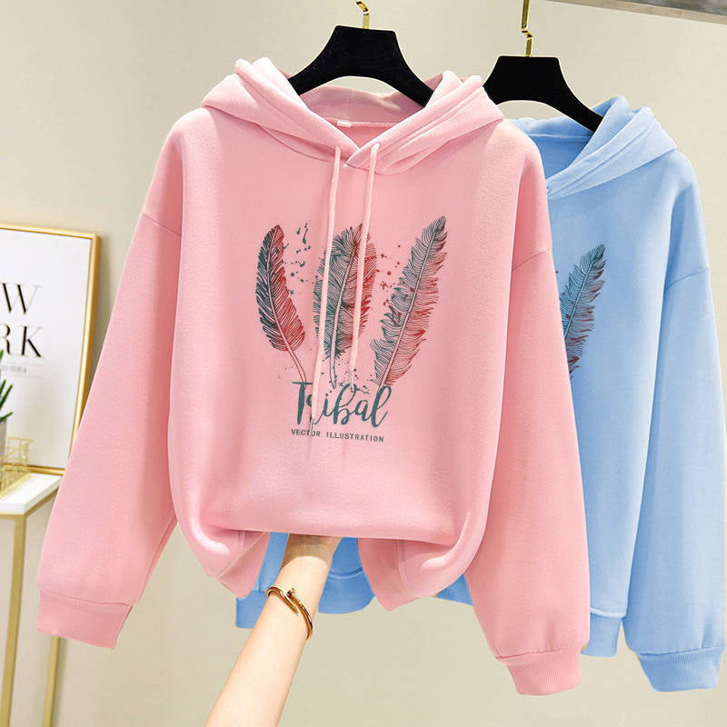 Hooded Feather Sweatshirt