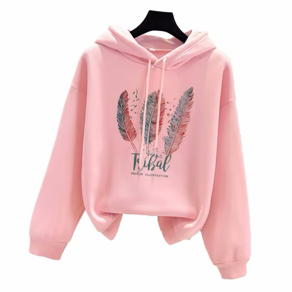 Hooded Feather Sweatshirt