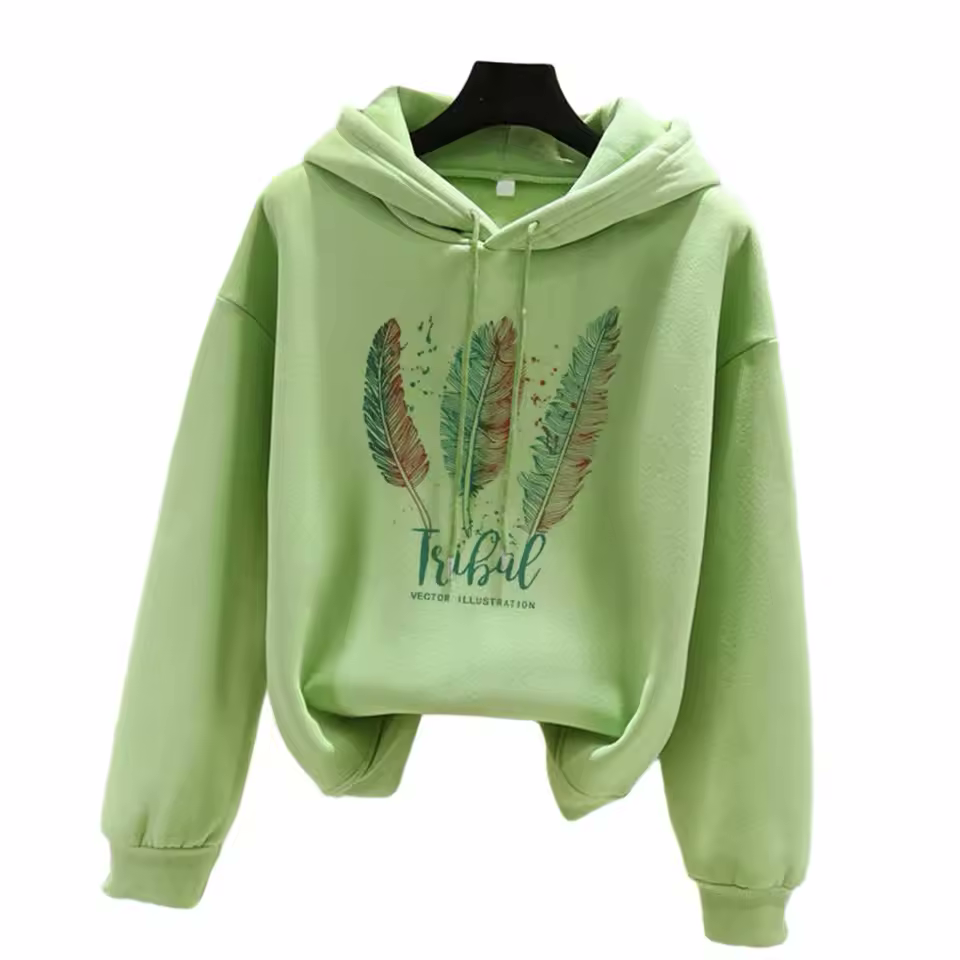 Hooded Feather Sweatshirt