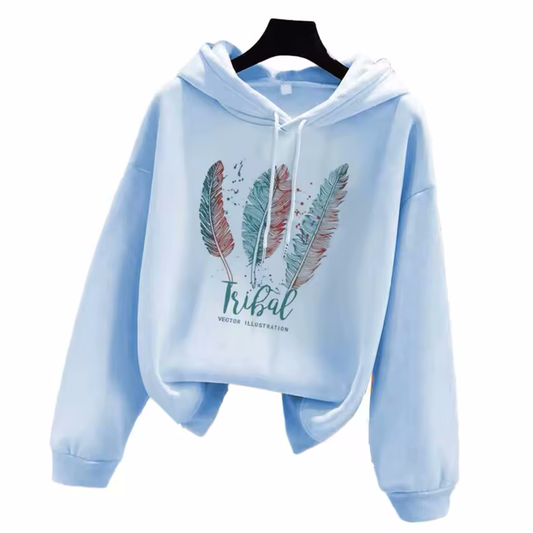 Hooded Feather Sweatshirt